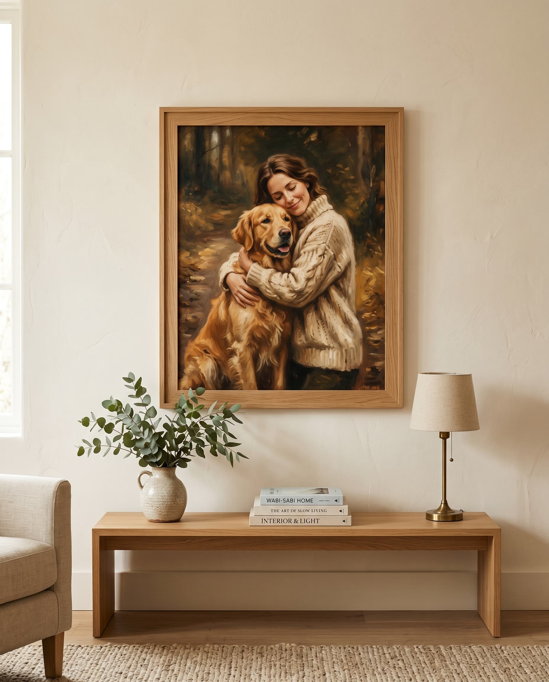 Framed canvas on the wall
